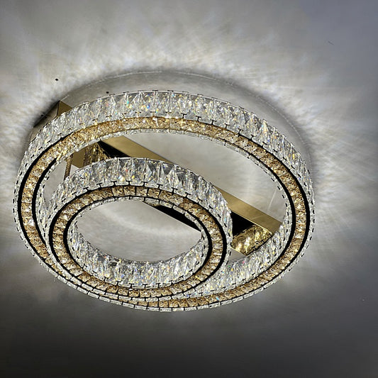 LED Crystal Ceiling Light C162-Gold-50cm - Galaxy Lighting NZ
