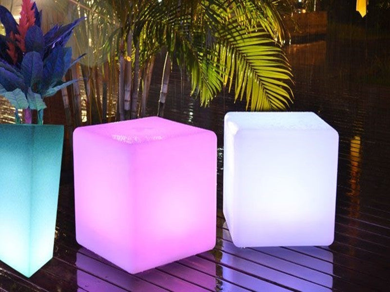 LED Garden Light RGB Cube 50cm - Galaxy Lighting NZ