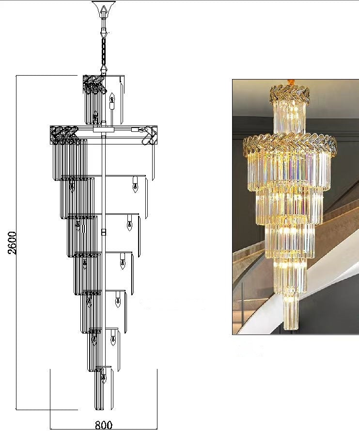 Crystal Chandelier D106-D800 - Galaxy Lighting NZ