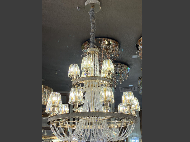 Luxury Crystal Pendant Light D116-60cm(DEMO) - Galaxy Lighting NZ