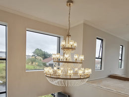 Luxury Crystal Chandelier Drop Light D116-1.3m - Galaxy Lighting NZ