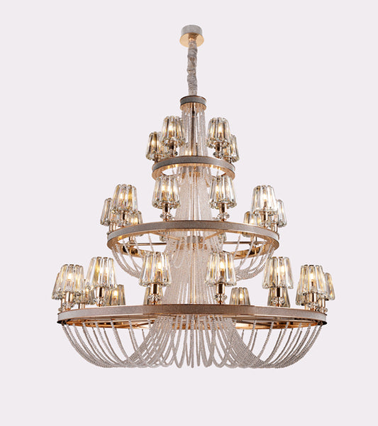 Luxury Crystal Chandelier Drop Light D116-1.3m - Galaxy Lighting NZ