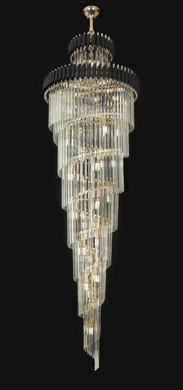 Black and Gold Luxury Crystal Chandelier Drop Light D119-2.8M - Galaxy Lighting NZ