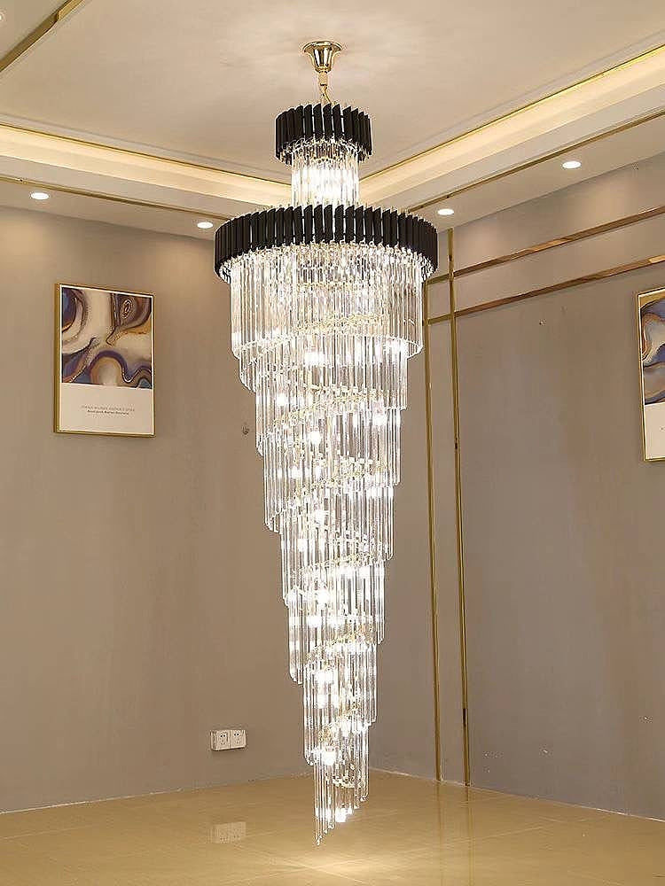Black and Gold Luxury Crystal Chandelier Drop Light D119-2.8M - Galaxy Lighting NZ