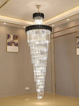 Black and Gold Luxury Crystal Chandelier Drop Light D119-2.8M - Galaxy Lighting NZ