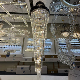 Black and Gold Luxury Crystal Chandelier Drop Light D119-2.8M - Galaxy Lighting NZ