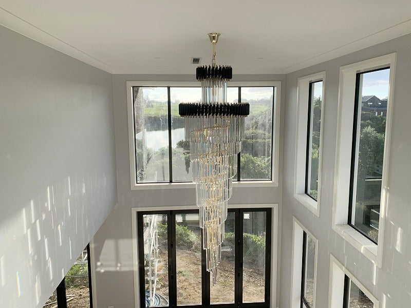 Black and Gold Luxury Crystal Chandelier Drop Light D119-2.8M - Galaxy Lighting NZ
