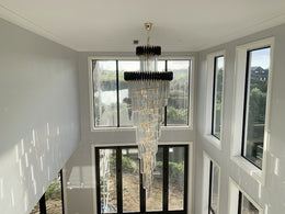 Black and Gold Luxury Crystal Chandelier Drop Light D119-2.8M - Galaxy Lighting NZ