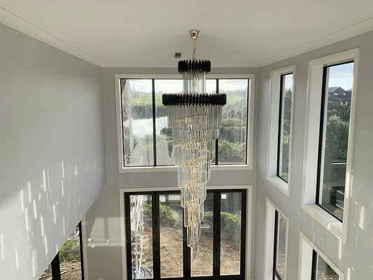 Black and Gold Luxury Crystal Chandelier Drop Light D119-2.8M - Galaxy Lighting NZ