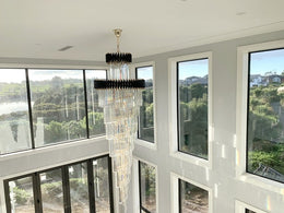 Black and Gold Luxury Crystal Chandelier Drop Light D119-2.8M - Galaxy Lighting NZ