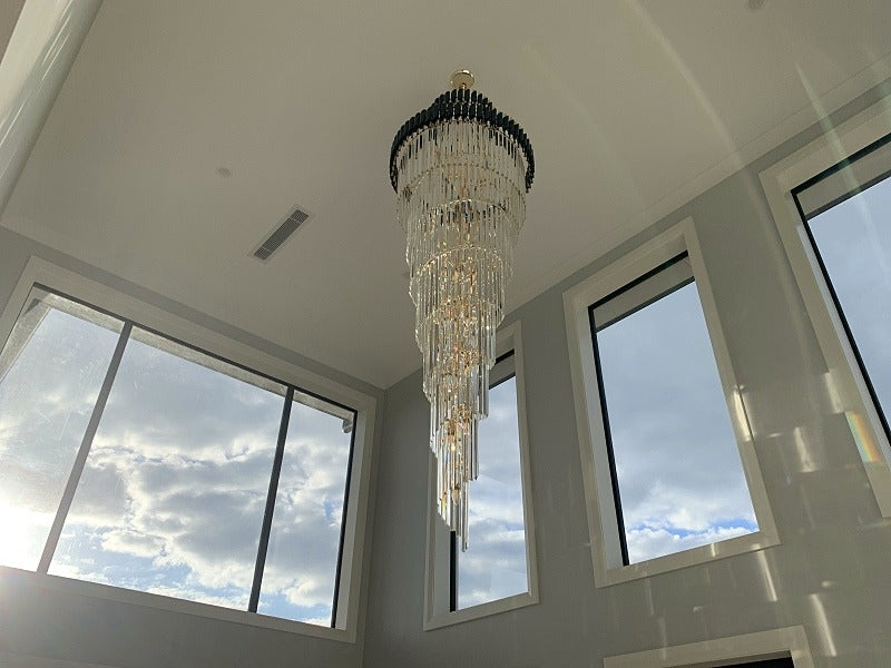 Black and Gold Luxury Crystal Chandelier Drop Light D119-2.8M - Galaxy Lighting NZ