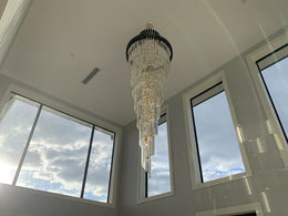 Black and Gold Luxury Crystal Chandelier Drop Light D119-2.8M - Galaxy Lighting NZ