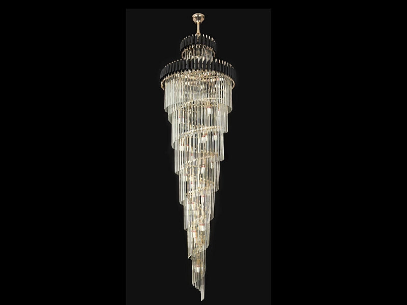 Black and Gold Luxury Crystal Chandelier Drop Light D119-2.8M - Galaxy Lighting NZ