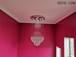 Crystal Drop Light D210-2m/2.2m  , Two Sizes - Galaxy Lighting NZ