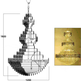 Luxury Crystal Chandelier Drop Light D120-D1.2M - Galaxy Lighting NZ