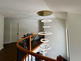 Color Change LED Crystal Drop light D131-6 Rings - Galaxy Lighting NZ