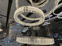 Color Change LED Crystal Drop light D131-6 Rings - Galaxy Lighting NZ