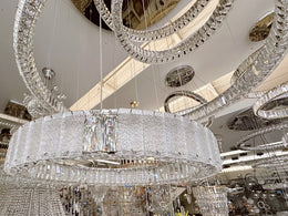 Color Change LED Crystal Drop light D131-6 Rings - Galaxy Lighting NZ