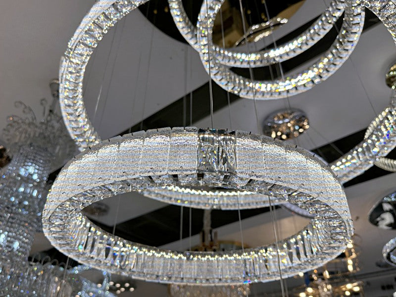 Color Change LED Crystal Drop light D131-6 Rings - Galaxy Lighting NZ