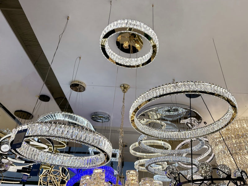 LED Crystal Pendant Light D133-3Rings(DEMO) - Galaxy Lighting NZ
