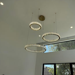 LED Crystal Pendant Light D133-3Rings(DEMO)