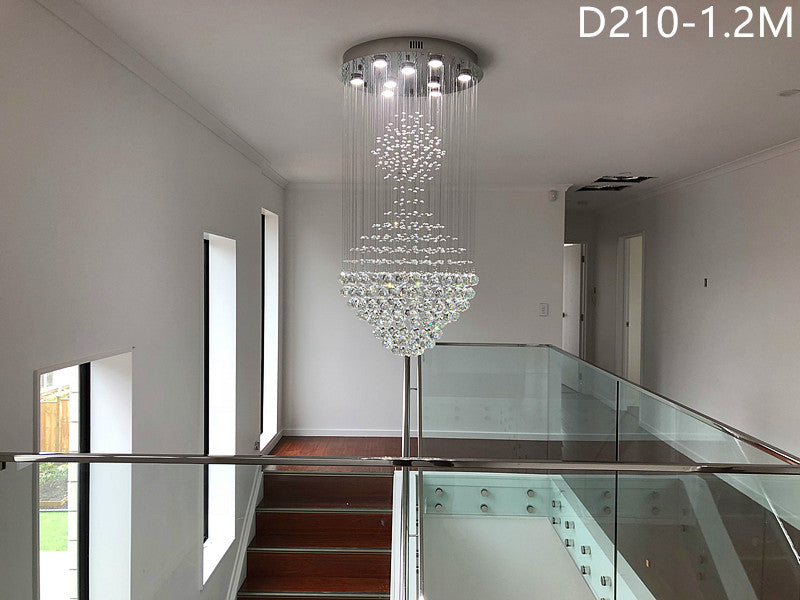 Crystal Drop Light D210-2m/2.2m  , Two Sizes - Galaxy Lighting NZ