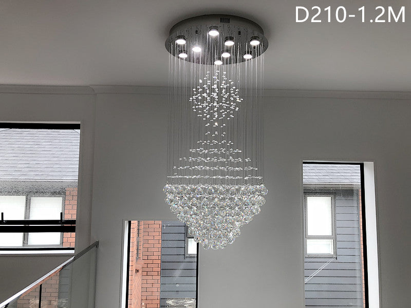 Crystal Drop Light D210-2m/2.2m  , Two Sizes - Galaxy Lighting NZ