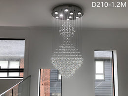 Crystal Drop Light D210-2m/2.2m  , Two Sizes - Galaxy Lighting NZ