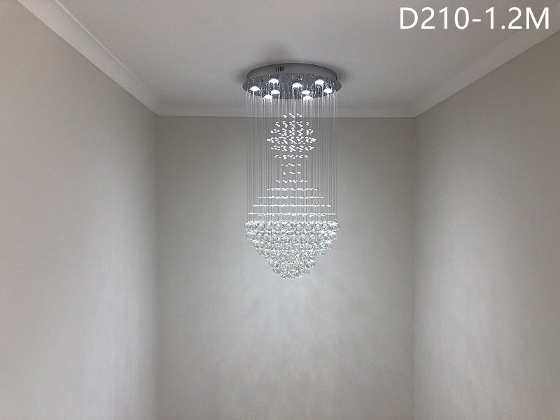 Crystal Drop Light D210-2m/2.2m  , Two Sizes - Galaxy Lighting NZ