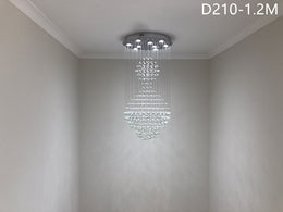 Crystal Drop Light D210-2m/2.2m  , Two Sizes - Galaxy Lighting NZ