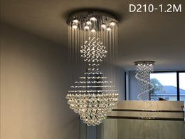 Crystal Drop Light D210-2m/2.2m  , Two Sizes - Galaxy Lighting NZ