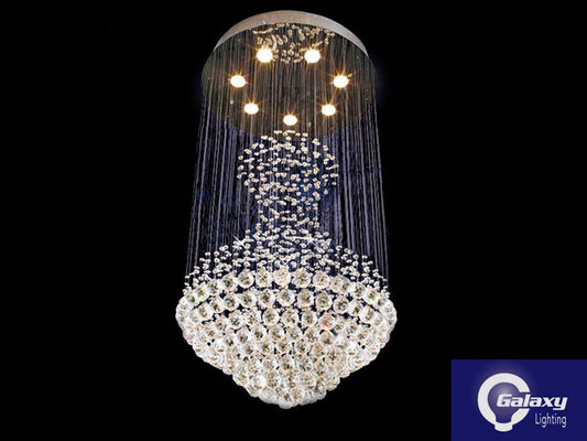 Crystal Drop Light D210-2m/2.2m  , Two Sizes - Galaxy Lighting NZ