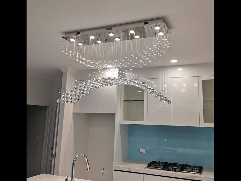 Crystal Pendant Light D214-1.2M (DEMO) - Galaxy Lighting NZ