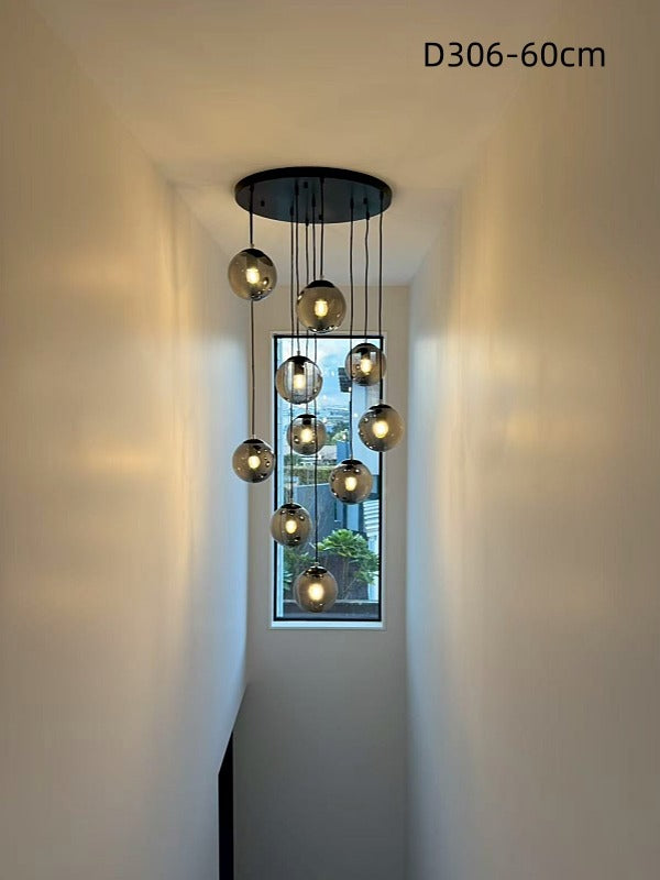 Smoky Grey Drop Light D306-60cm , Two Sizes
