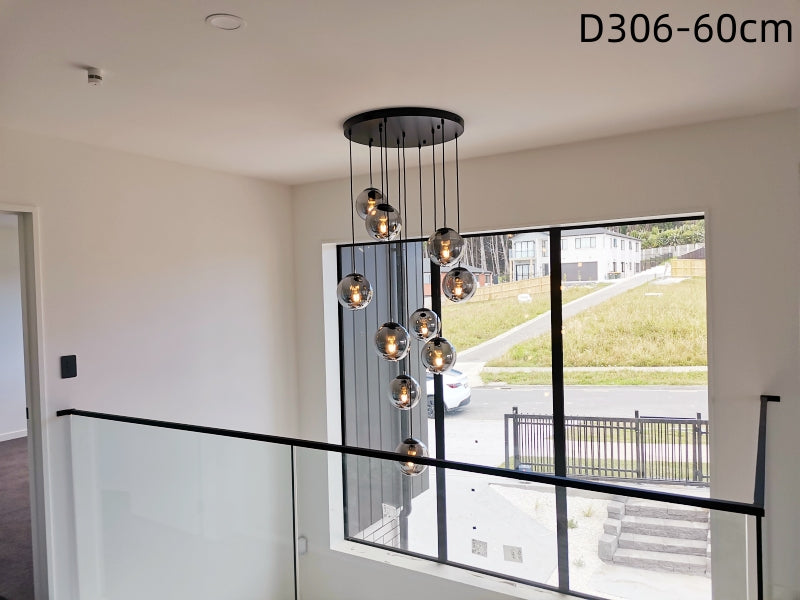Smoky Grey Drop Light D306-60cm , Two Sizes