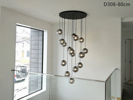 Smoky Grey Drop Light D306-80cm , Two Sizes - Galaxy Lighting NZ