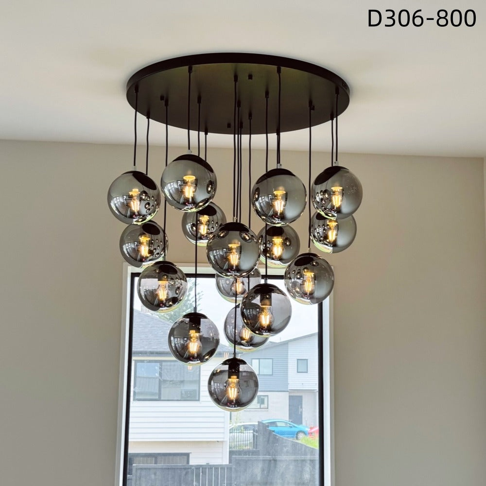 Smoky Grey Drop Light D306-80cm , Two Sizes