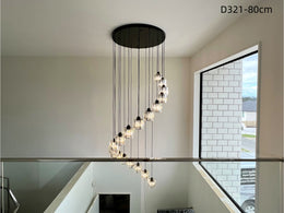 Vintage Black Finish With Glass Drop Light,D321-80cm，Two Sizes - Galaxy Lighting NZ