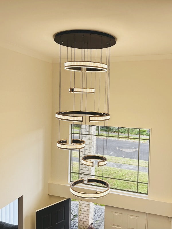 Color Change LED Drop Light D310-6Rings-1M - Galaxy Lighting NZ