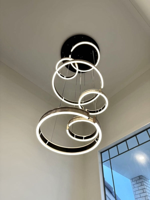 Color Change LED Drop Light D310-6Rings-1M - Galaxy Lighting NZ