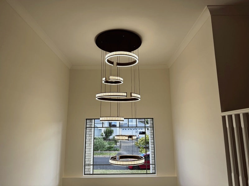 Color Change LED Drop Light D310-6Rings-1M - Galaxy Lighting NZ