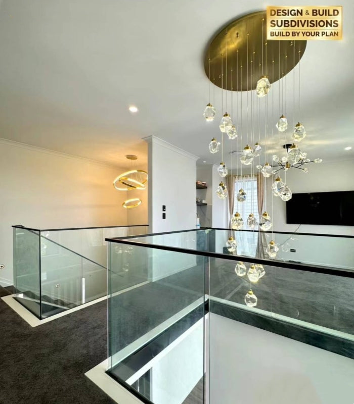 Gold Finsh With K9 Crystal LED Drop Light D319-80cm - Galaxy Lighting NZ