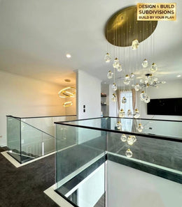 Gold Finsh With K9 Crystal LED Drop Light D319-80cm - Galaxy Lighting NZ