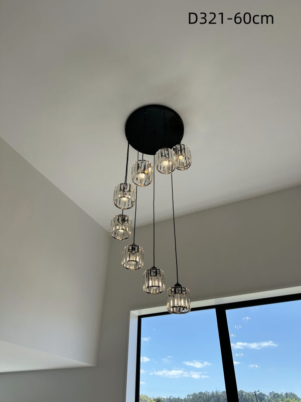 Vintage Black Finish With Glass Drop Light D321-60cm，Two Size - Galaxy Lighting NZ