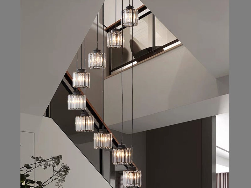 Vintage Black Finish With Glass Drop Light,D321-80cm，Two Sizes - Galaxy Lighting NZ