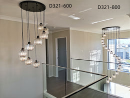 Vintage Black Finish With Glass Drop Light,D321-80cm，Two Sizes - Galaxy Lighting NZ
