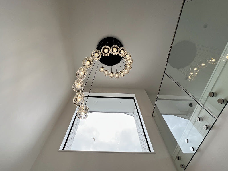 Vintage Black Finish With Glass Drop Light,D321-80cm，Two Sizes - Galaxy Lighting NZ