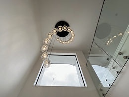 Vintage Black Finish With Glass Drop Light,D321-80cm，Two Sizes - Galaxy Lighting NZ