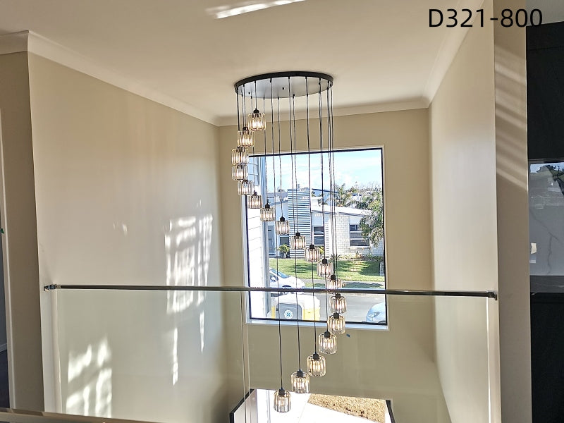 Vintage Black Finish With Glass Drop Light,D321-80cm，Two Sizes - Galaxy Lighting NZ