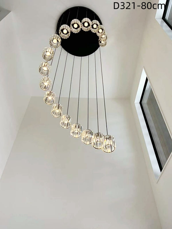 Vintage Black Finish With Glass Drop Light,D321-80cm，Two Sizes - Galaxy Lighting NZ